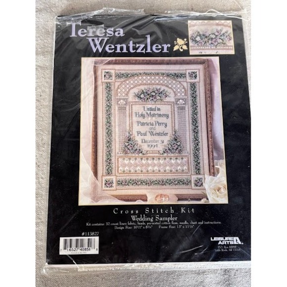Teresa Wentzler Wedding Sampler Cross Stitch Kit #13827 Partial Started Needlewo - Picture 11 of 11